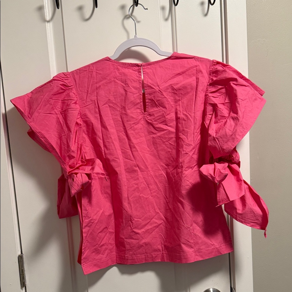 Pink Ruffle Sleeve Top - Picture 3 of 9
